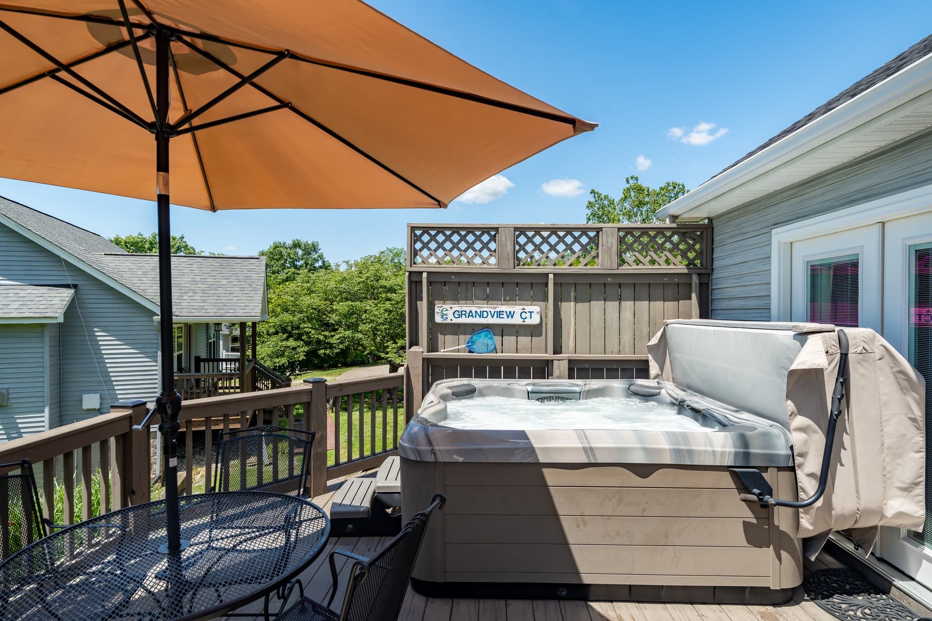 Hot tub with lake view