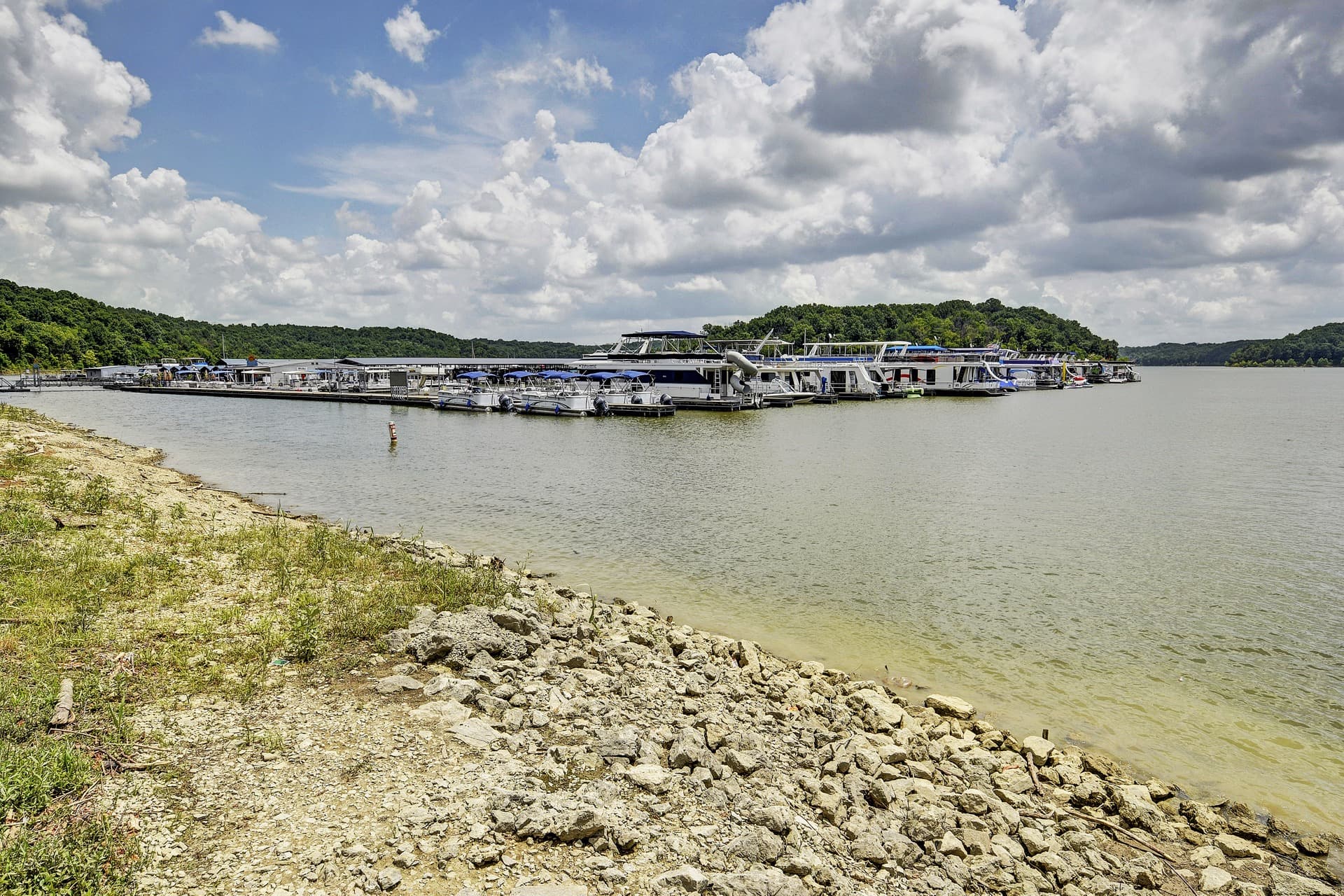 Taylorsville Lake Marina with boats docked