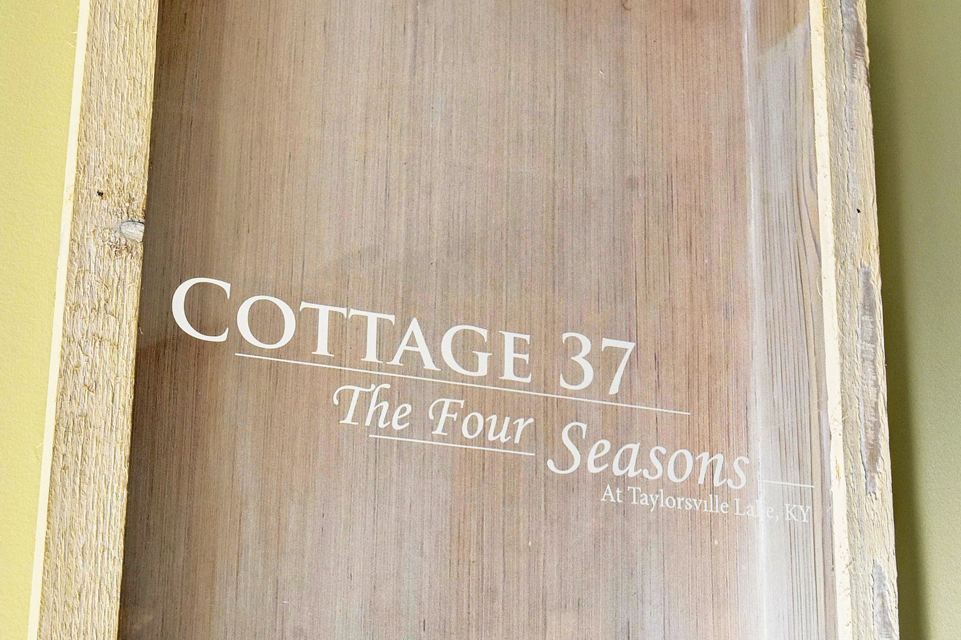 Cork display board - guest signature tradition at Cottage 37