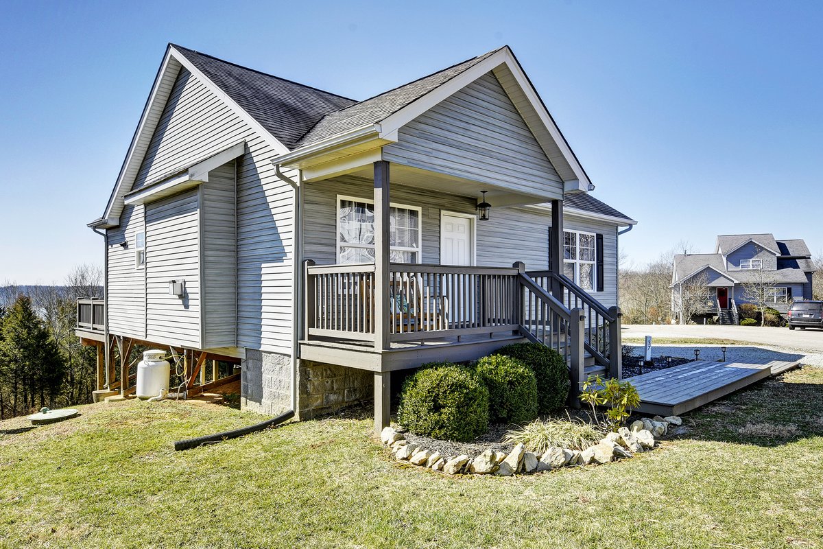 Cottage exterior and front steps